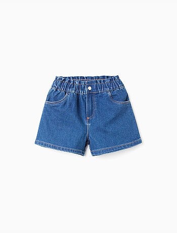 Short en jean avec taille paperbag