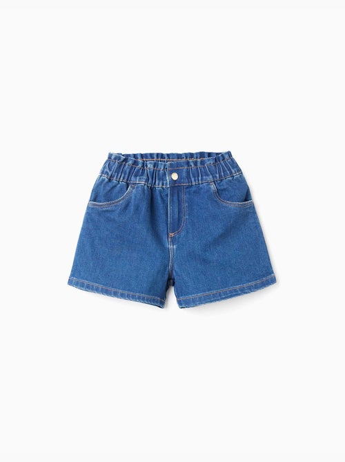 Short en jean avec taille paperbag - Kiabi