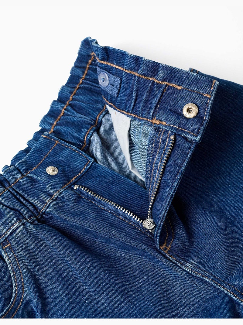 Short en jean avec taille paperbag Bleu Bleu - Kiabi