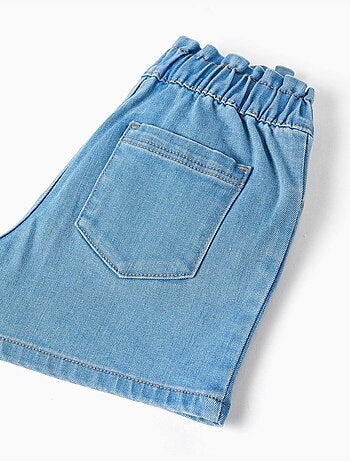 Short en jean avec taille paperbag