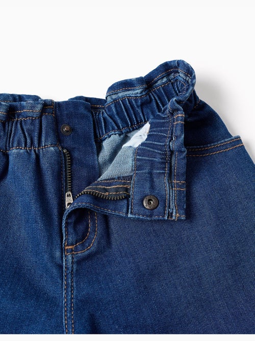 Short en jean avec taille paperbag et poches - Kiabi