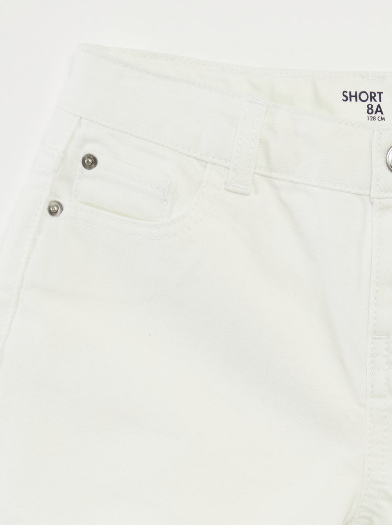 Short en jean Blanc - Kiabi