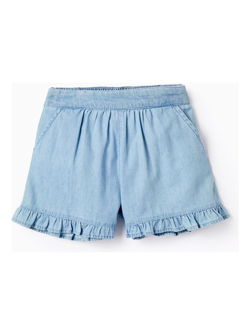 Short En Jean Fin Avec Ruban Pour Fille MATISSE - Bleu clair