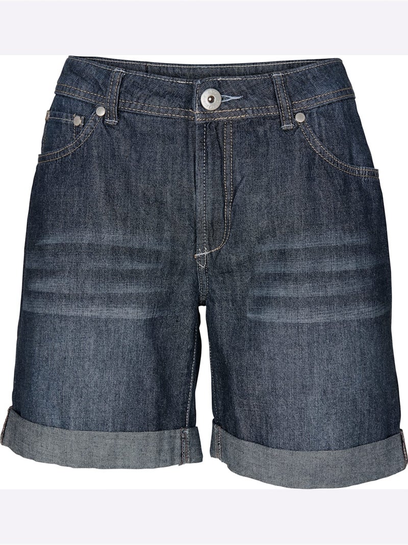 Short En Jean Coupe Droite - Taille Standard - Helline Bleu denim - Kiabi