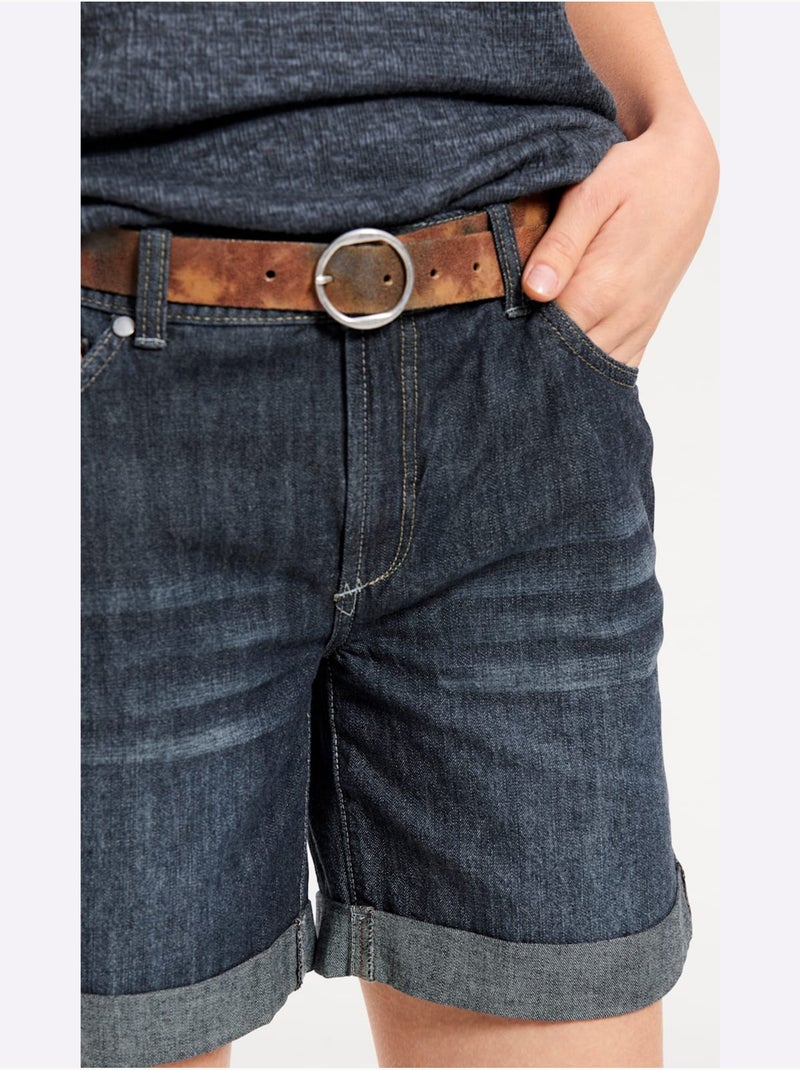 Short En Jean Coupe Droite - Taille Standard - Helline Bleu denim - Kiabi