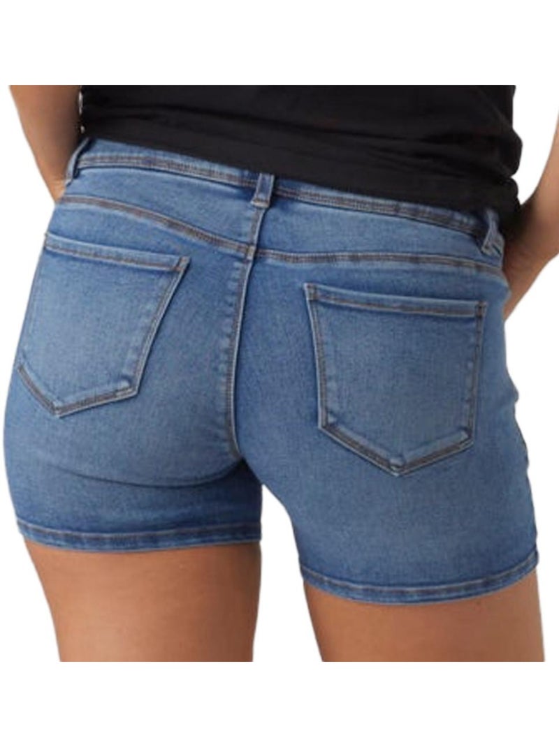 Short en Jean de Grossesse Slim Femme Mamalicious Bleu - Kiabi