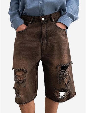 Short en jean déchiré mi-long giesto