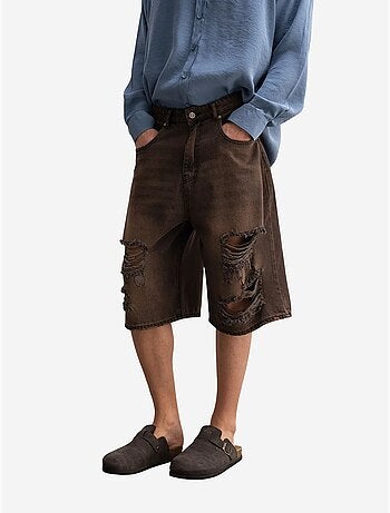 Short en jean déchiré mi-long giesto