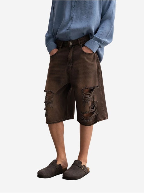 Short en jean déchiré mi-long giesto - Kiabi Short en jean déchiré mi-long giesto - Kiabi
