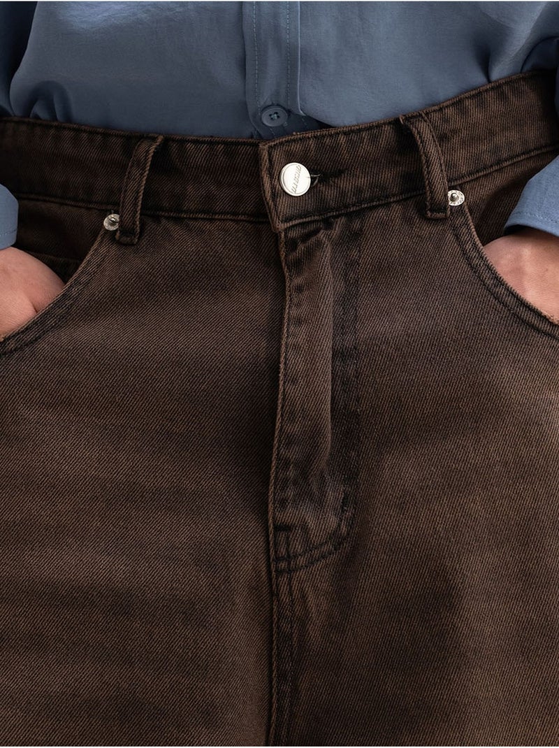 Short en jean déchiré mi-long giesto Marron clair - Kiabi