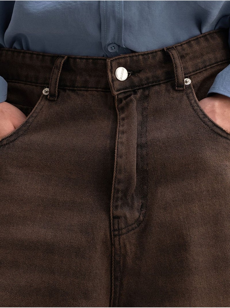 Short en jean déchiré mi-long giesto Marron clair - Kiabi
