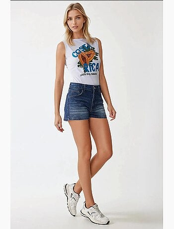Short en jean déchiré taille haute hiccup