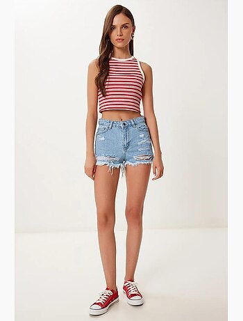 Short en jean déchiré taille haute istanbul