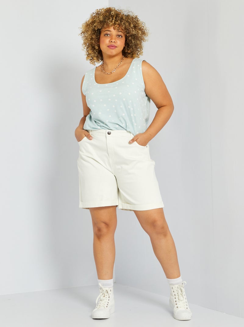 Short en jean effet troué blanc - Kiabi