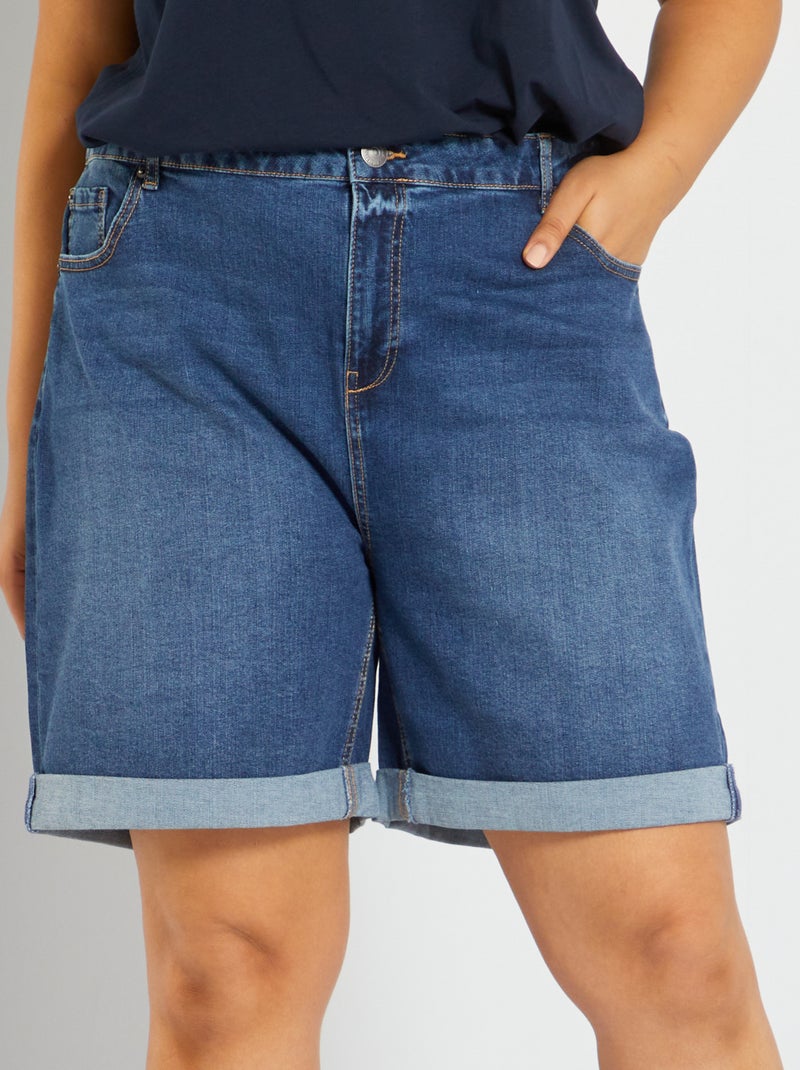 Short en jean effet troué Bleu stone - Kiabi