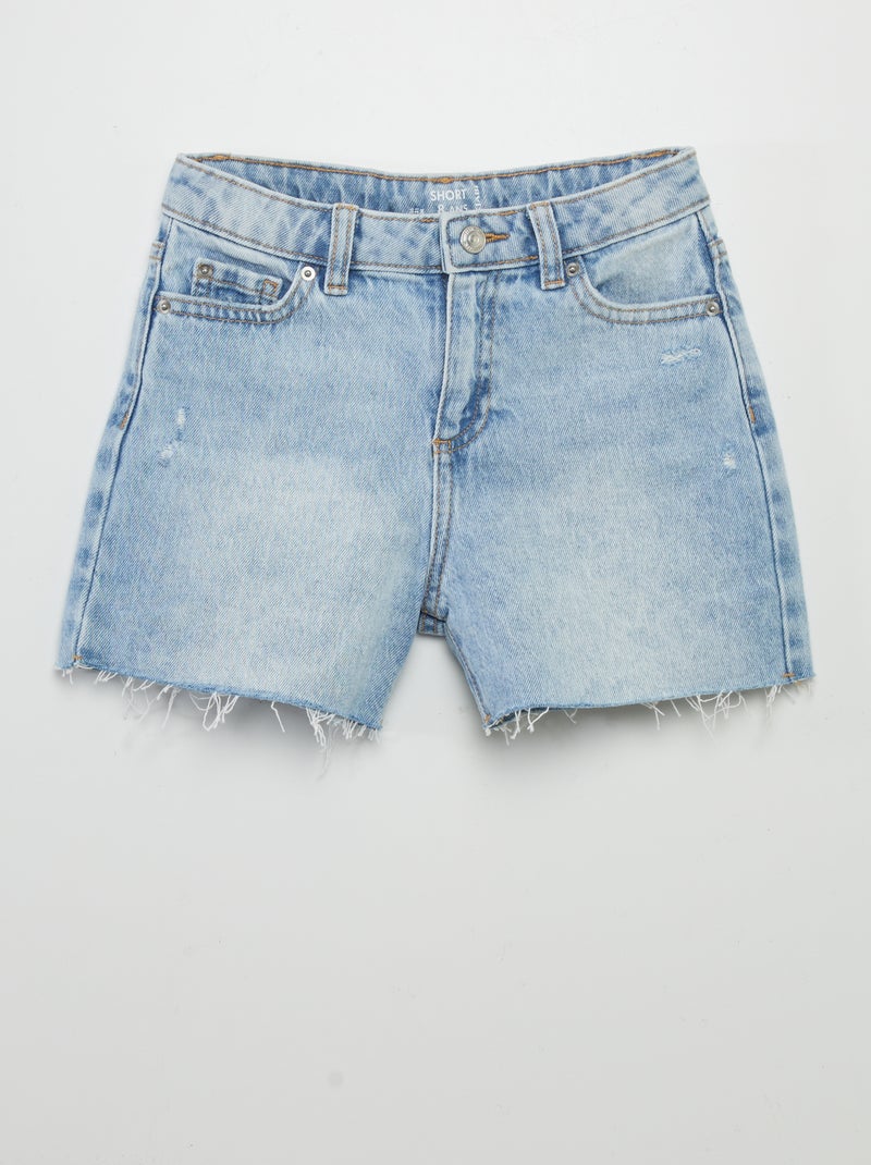 Short en jean effilé Bleu - Kiabi