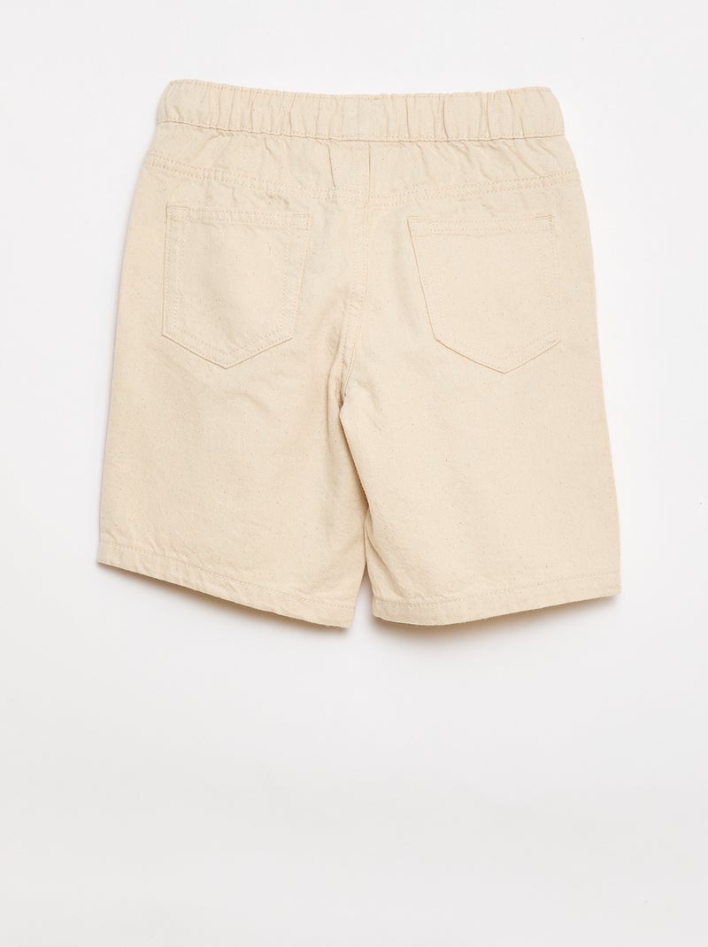 Short en jean élastiqué Blanc - Kiabi