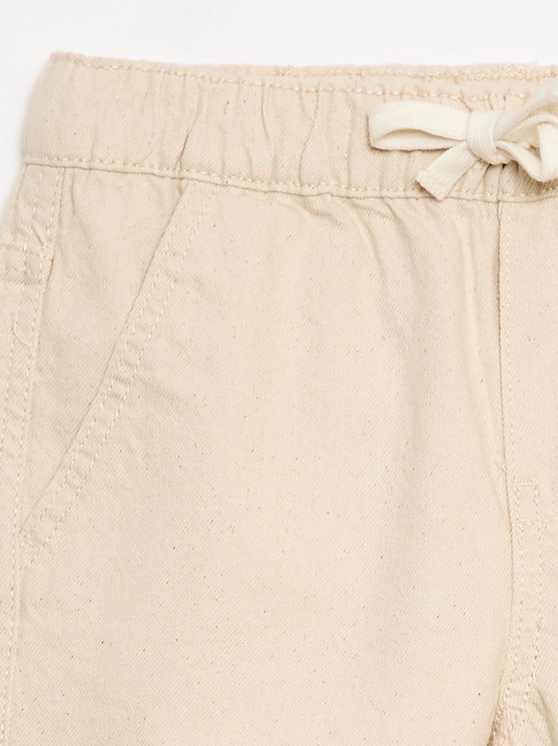 Short en jean élastiqué Blanc - Kiabi