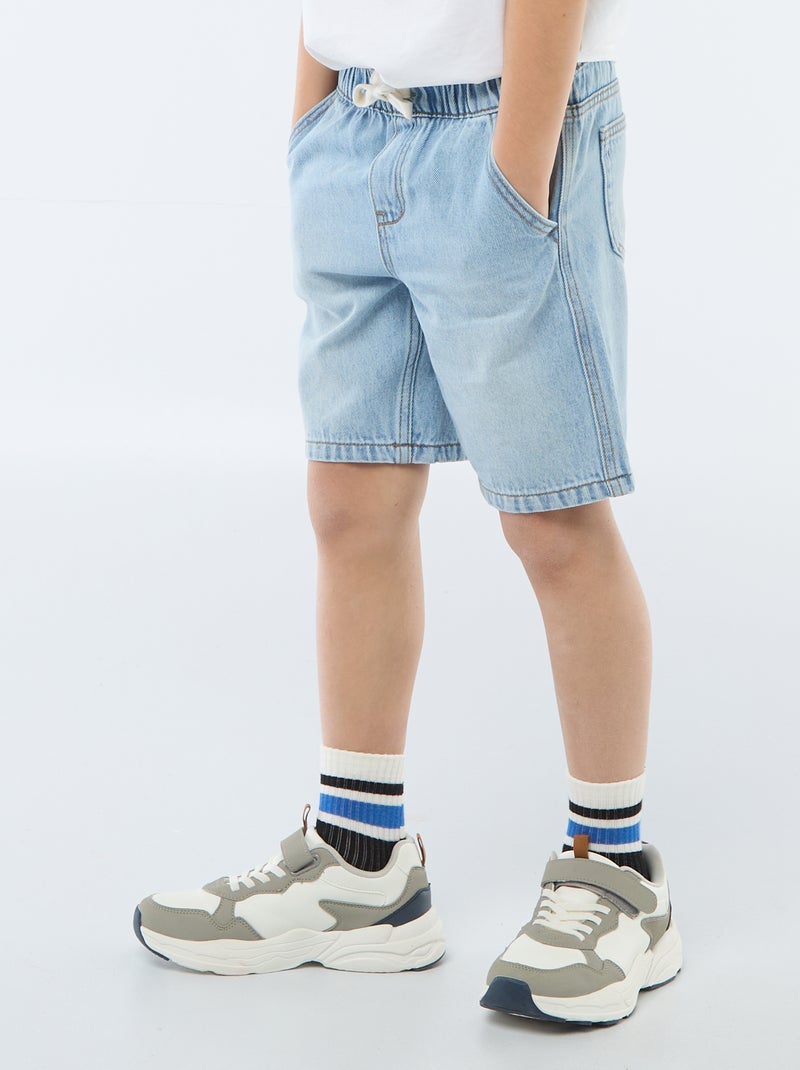 Short en jean élastiqué Bleu - Kiabi