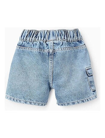 Short en Jean en Coton avec Poche Cargo