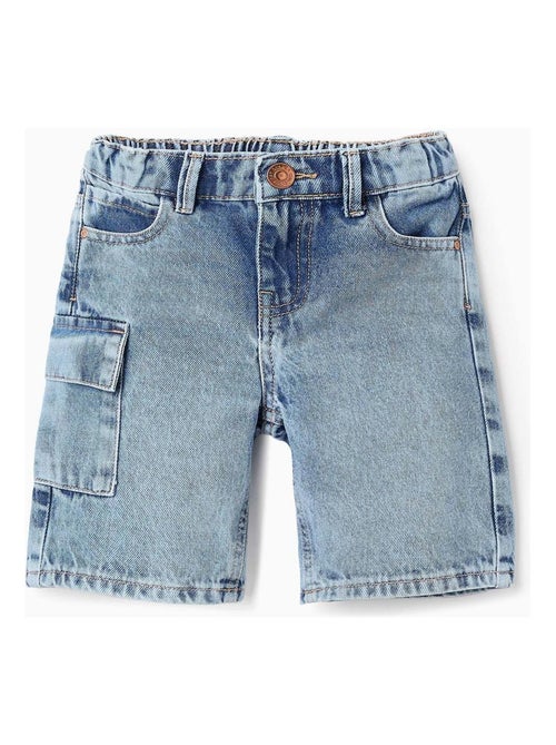 Short en Jean en Coton avec Poche Cargo - Kiabi