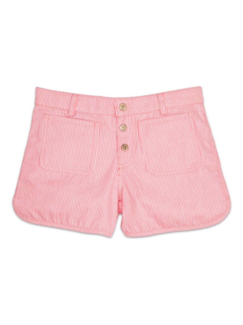 Short en jean fille    rayé    ZOÉ - 'LA FAUTE A VOLTAIRE' Rose - Kiabi