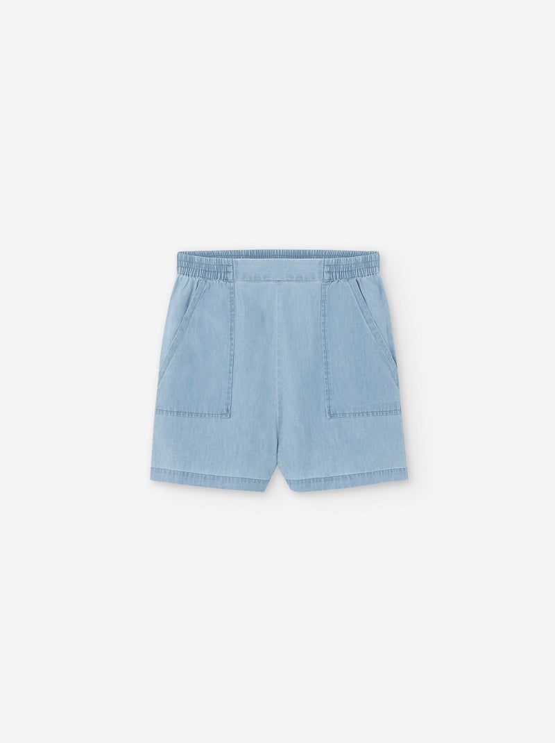 Short en Jean Léger avec Taille Élastique Bleu clair - Kiabi