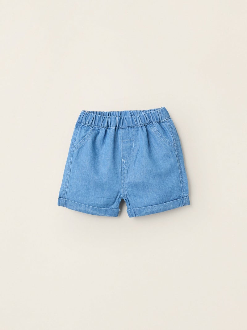 Short en Jean Léger en Coton Bleu clair - Kiabi