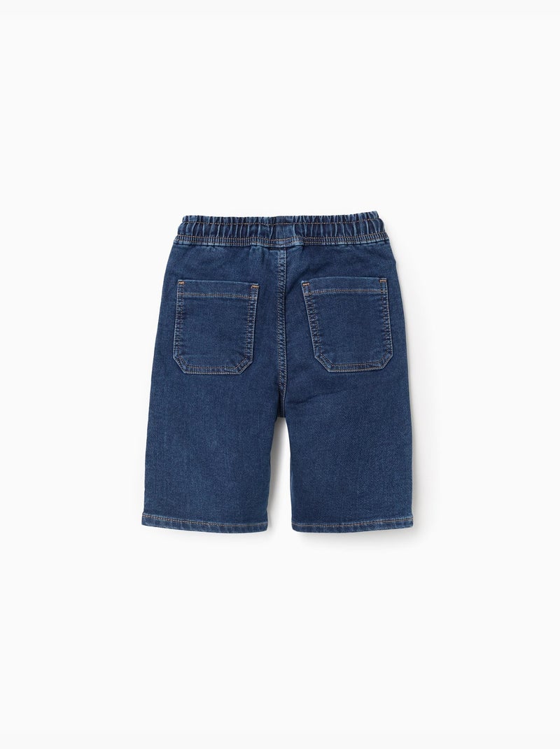 Short en jean midi avec cordon de serrage Bleu Bleu - Kiabi