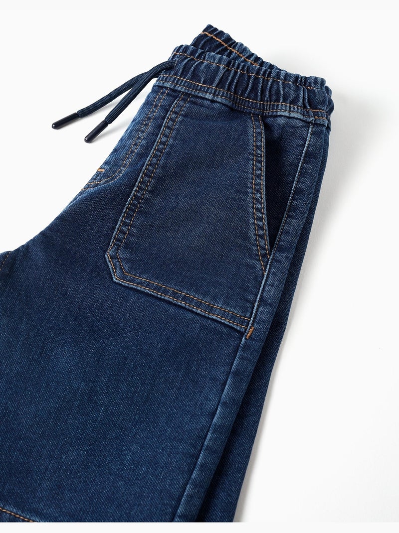 Short en jean midi avec cordon de serrage Bleu Bleu - Kiabi