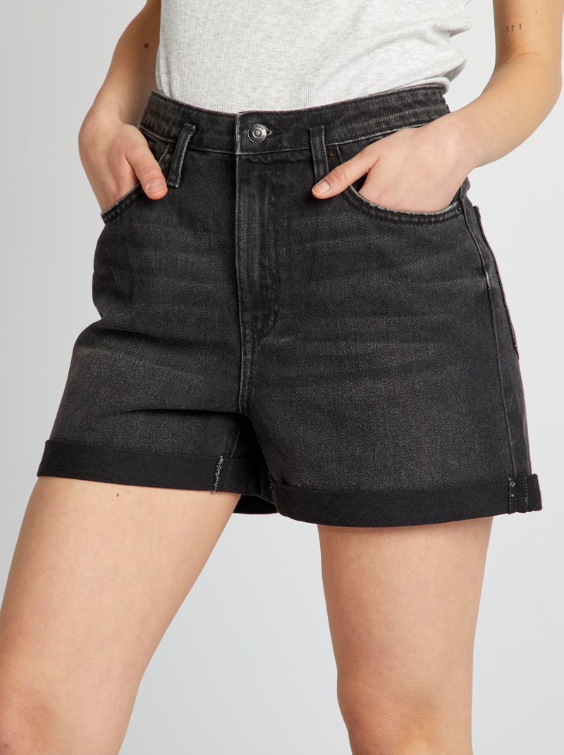 Short en jean Noir - Kiabi