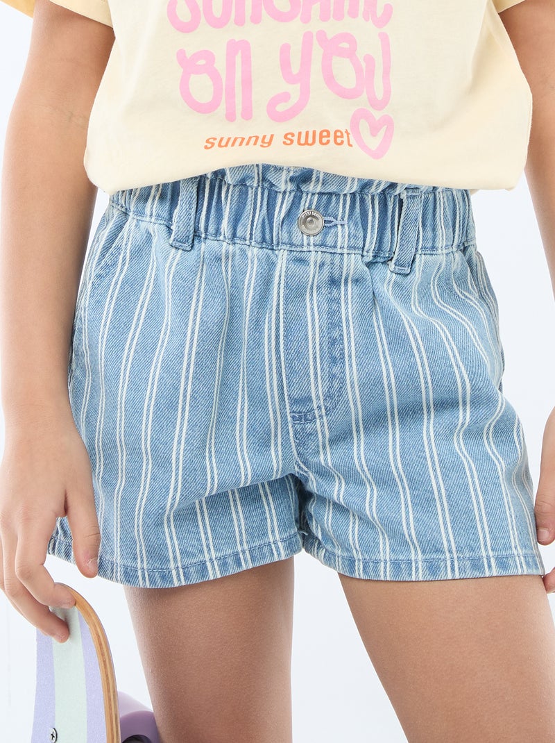 Short en jean paper bag Bleu - Kiabi