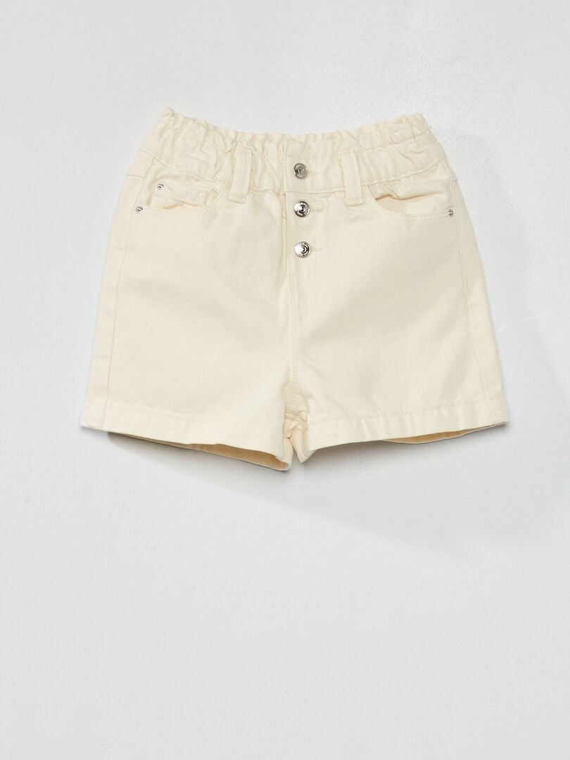 Short en jean paperbag Blanc - Kiabi