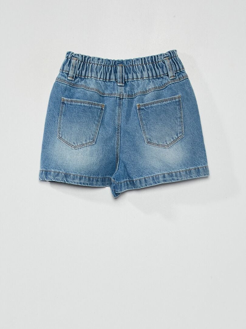 Short en jean paperbag Bleu - Kiabi