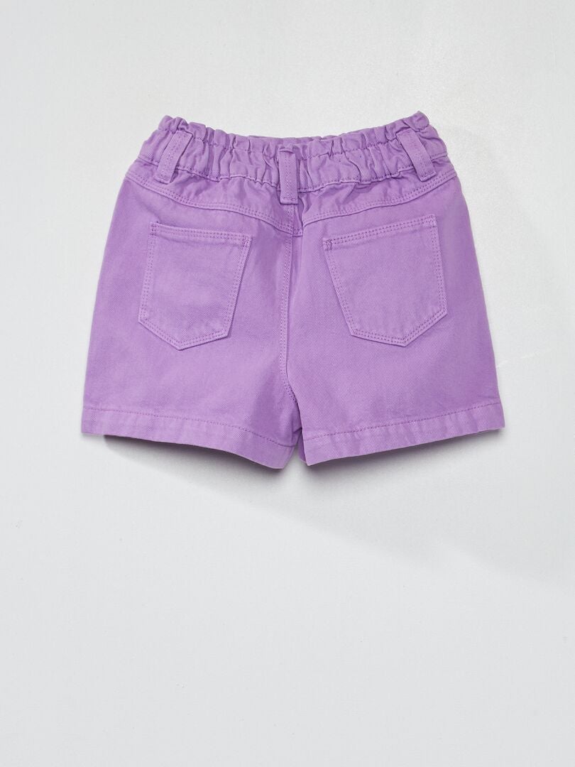 Short en jean paperbag Violet - Kiabi