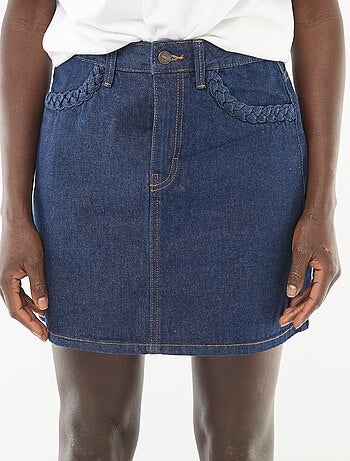 Short en jean poches tressées