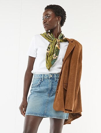 Short en jean poches tressées