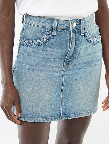 Short en jean poches tressées