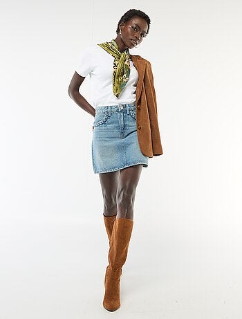 Short en jean poches tressées