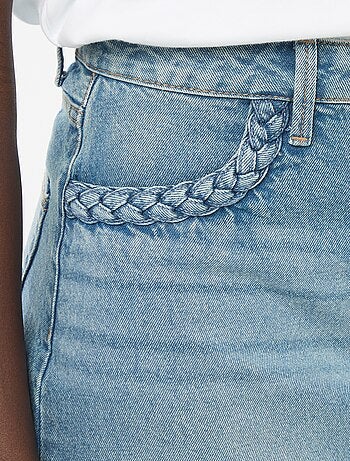 Short en jean poches tressées