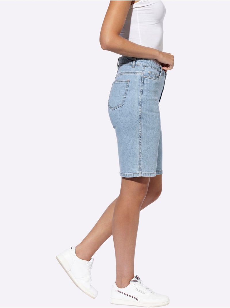 Short En Jean Qualité Coton - Taille Standard - helline Bleu - Kiabi