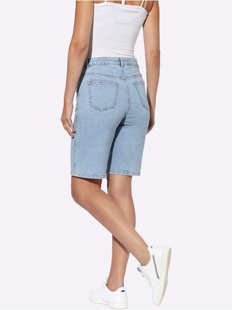 Short En Jean Qualité Coton - Taille Standard - helline Bleu - Kiabi