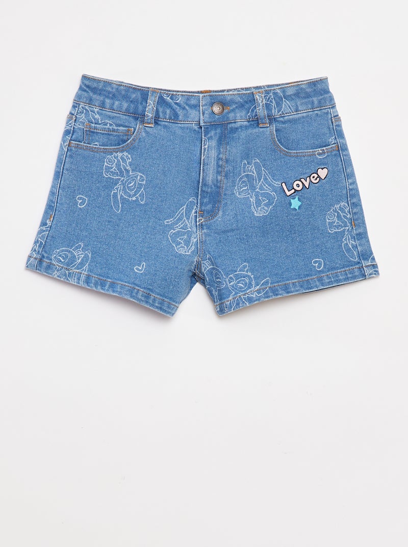Short en jean 'Stitch' Bleu - Kiabi