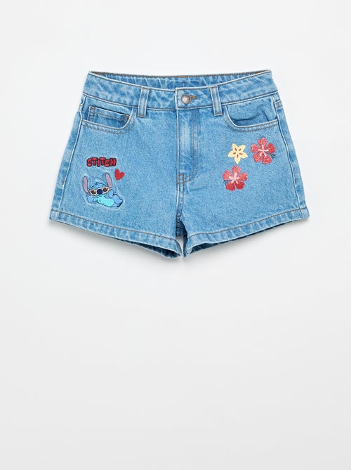 Short en jean 'Stitch' 'Disney' - Kiabi Short en jean 'Stitch' 'Disney' - Kiabi