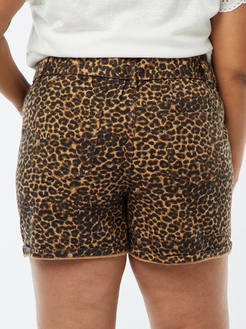 Short en jean taille haute avec ceinture - Kiabi