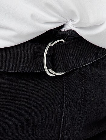 Short en jean taille haute avec ceinture