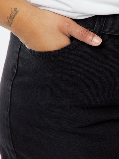 Short en jean taille haute avec ceinture - Kiabi