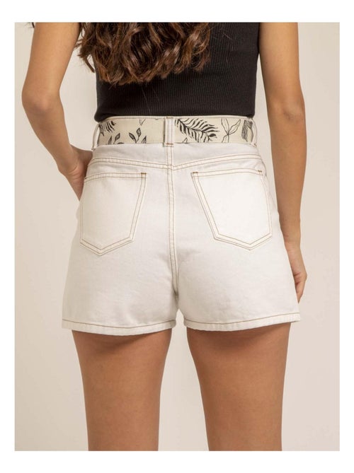 Short en jean taille haute avec ceinture XINES - Kiabi