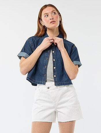 Short en jean taille haute