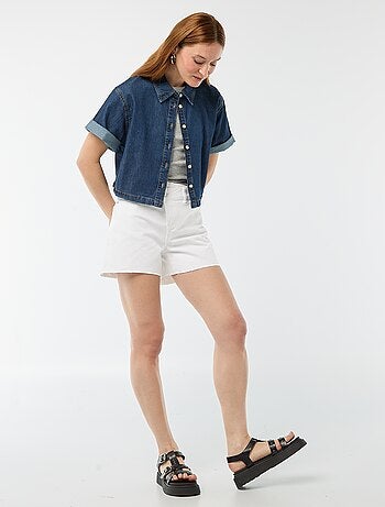 Short en jean taille haute
